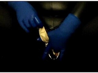 Masturbate With A Glove In My Pussy And Finished With A Toy