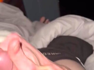 Solo guy jacks off to big cock