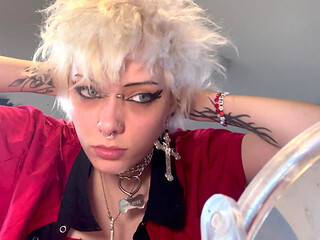 Goth Girl Glitterqueen1999 Ignores You Whilst She Applies Her Makeup, Black Lipstick, Lipstick Fetish Ignore Fetish, Humiliation