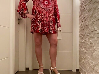 Nicolette in her new sandals and new handbag - I think she looks sexy
