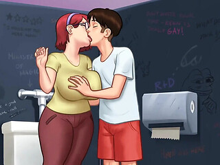 Summertime Saga Sex: College Girl Fucks Best Friend and Hot Teacher