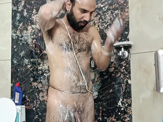 Desi man shower