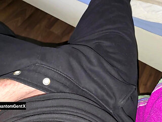 Hot Bulge Tease by Young Stud to Explosive Finish - Follow on X: PhantomGentX