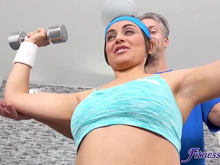 BIG TITS AFGHAN pushed to HER LIMIT in gym - FULL SCENE - Fitness Rooms