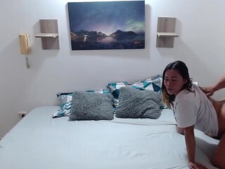 Hot blonde takes it in the ass from her boyfriend
