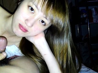 Petite amateur Asian blowjob