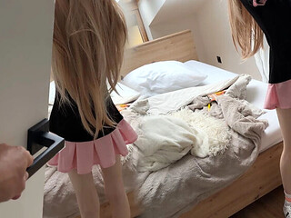Skinny stepsister gets tight pussy fucked before school