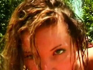 Perfect big boobed MILF fucked by the pool