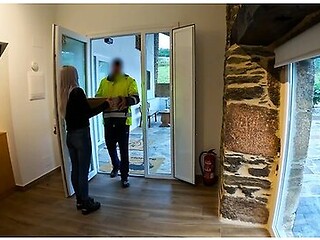 The Parcel Delivery Man Comes To Bring Me A Package And I Give Him A Surprise Blowjob