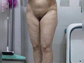 Indian Stepmom Shower Striptease