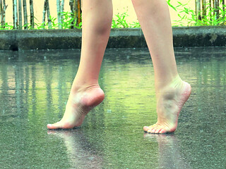 Bare Legs in the Rain