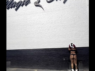 SEXY Ebony Thot Sucking Dildo Outside Of Magic CITY IN ATL!!
