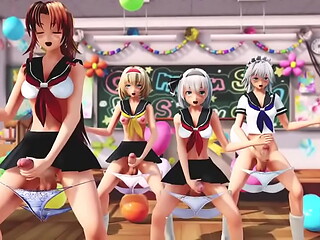 Futa girls stroking their dicks in school Mmd