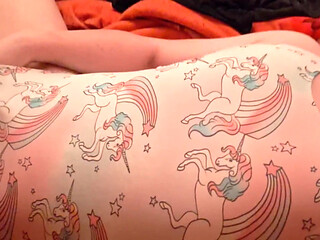 cumming in sweet unicorn swimsuit