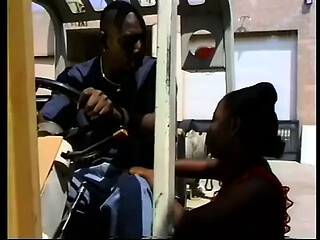 Black milf eats cock and gets fucked from behind