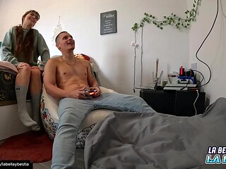 Hot Latina stepsis convinces stepbro to play with her pussy for his cock