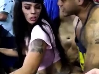 Fucking in front of all friends at Carnival Party