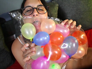 Stuffing Myself with a Balloon Full of Balloons - Bunny Looner