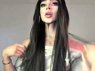 Cute curly brunette solo webcam masturbation