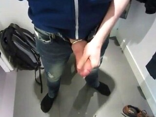 Big Cock Handjob in Dressing Room - Jerking Solo