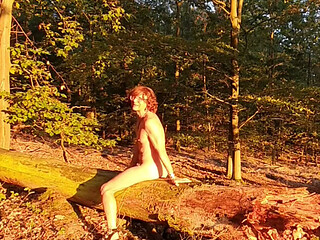 Naked in the evening sun
