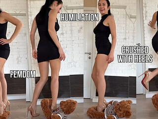 Princess Monica Destroys a Toy with Her Stilettos  Brutal CBT Femdom