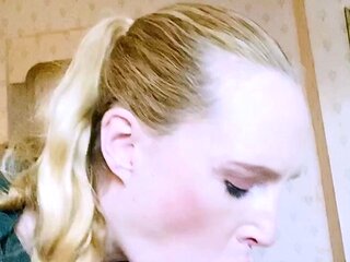 MILF blonde live toys webcam show in shower