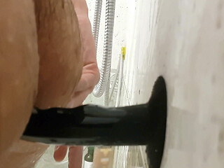 Dildo Fuck and Cumming in the Shower