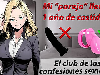 Mi novio lleva a&ntilde_os en castidad. Usamos consolador, su polla no hace falta. Relato er&oacute_tico.