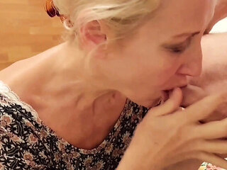 Amateur Blonde MILF Wife Selena701 Enjoys Half Clothed Sex with Blowjob & Foot Fetish