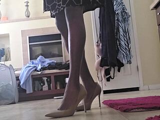 Wrap dress and heels