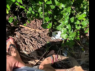 I love showing off on the beach trail looking for hookers to have sex with