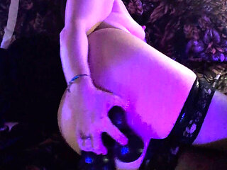 Double BBC Dildo Ply with Cum on Toes End!