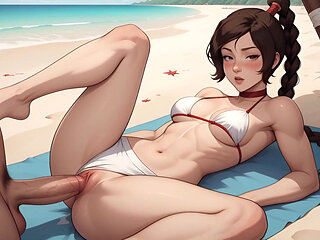 Tai Lee Has Sex with Avatar on the Beach