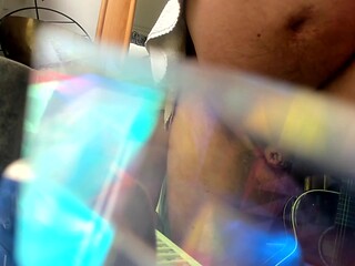 French guy proudly displays his massive cock on webcam post-shower