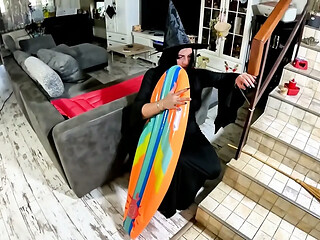 Dominant Witch Inflatable Fetish. Deepthroat, Doggy Creampie, Popping and Intense Orgasm