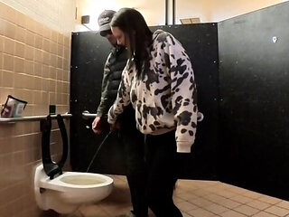 Caught Public Restroom and Sloppy Seconds with Wife