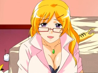 Blondie's big boobies bounce in cartoony hentai fuck fest on the cobalt sheets