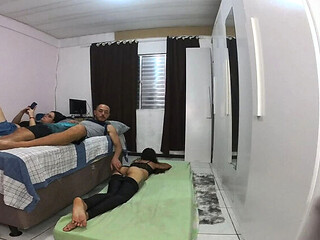 Wife Shares Room with Friend for Threesome