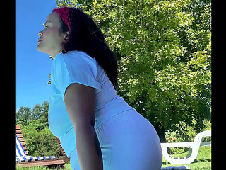 Chubby Latina Big Ass Farting by the Pool Relaxed Summer Gas Vibes