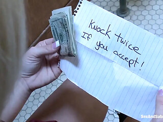 Huge dick gets busted in rough public restroom play
