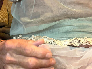 Green nightie with chiffon panties!