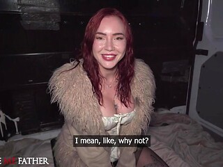 Latvian redhead Eva Ray locked in chastity for cheating hard rough sex after public pick up