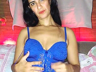 Vanessainha Showing off in Her Blue Lingerie - Part 1