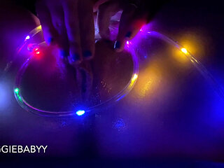 Artsy, Oily, String Light Pussy Rubbing