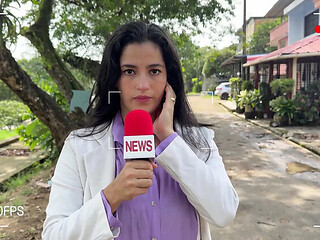 Sexy Latina Reporter Gets Hard Fuck for Breaking News