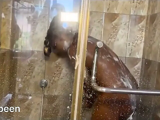 Erotic Bathing with Anal Plug