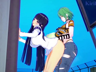 Hikage and Katsuragi and Ikaruga intense futanari sex. - Senran Kagura Hentai