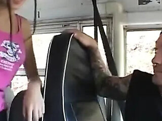 Teen Slut Tracy Trixxx Fucks Bus Driver in Backseat - Blowjob & Cum in Mouth