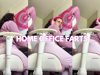 Home Office Leggings Farts Nonstop Pretending with Coworker Then Dirty Talk